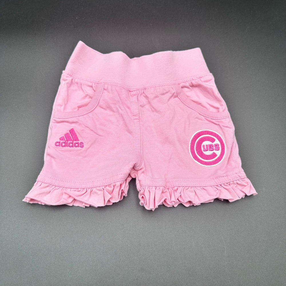 Adidas Chicago‎ Cubs Pink Ruffle Shorts Baby Girl 0-3 Months Infant